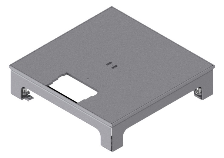 Produktbild UBD 217 001  -  Unterflur-Bodendose UBD 210 small inkl. belegtem Deckel aus 4mm SVZ, ohne Schutzkante, mit Ausschnitt
